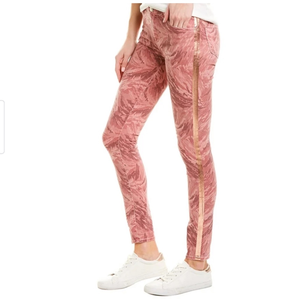 J Brand Pink Skinny Jeans with Gold Accents